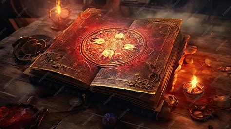 Premium AI Image | Timehonored incantations mystical knowledge wellworn grimoire enchanting ...