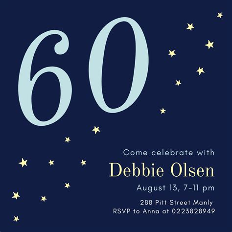 Free, printable custom 60th birthday invitation templates | Canva