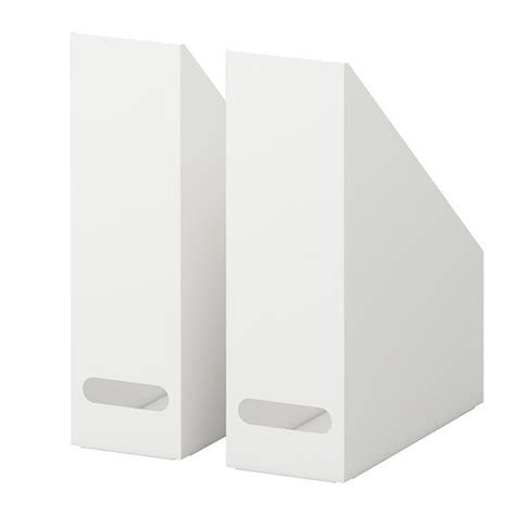 Ikea Kvissle 2 Pack White Magazine File Holder Rack Case Steel Metal ...