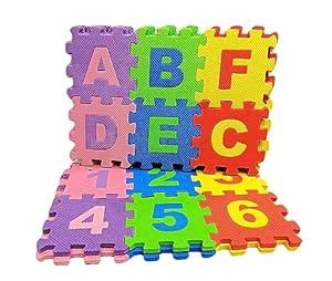 Buy 36 Pieces Mini Puzzle Foam Mat for Kids, Interlocking Learning ...