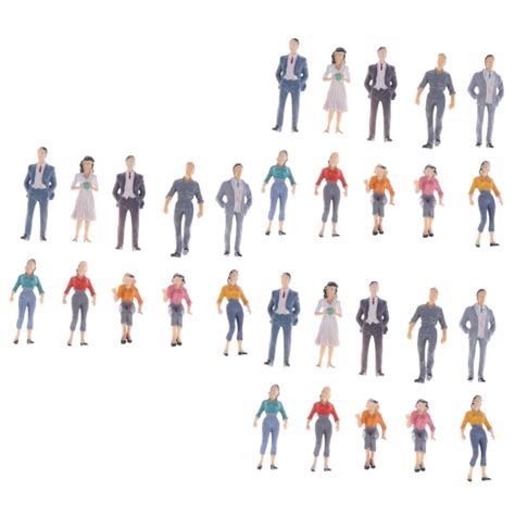 Villcase 30 Pcs Model Man Miniature Models Train Layout Models ...