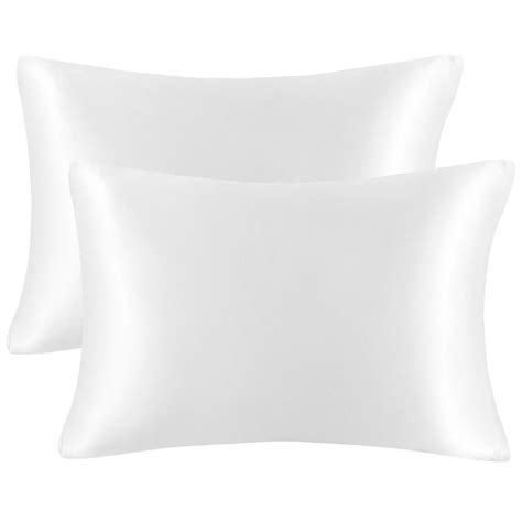Luxury Satin Pillowcases for Skin Set of 2, Zipper Closure Standard 20"x26"