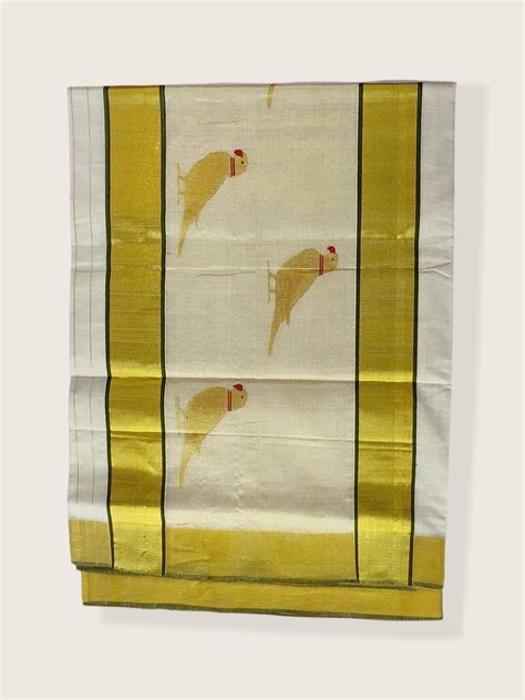 Kerala Kasavu Saree Premium Balaramapuram Handloom with Handwoven Parr ...