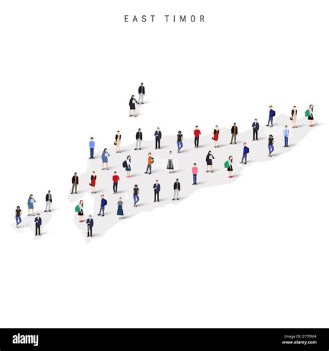 East Timor population map. Large group of people in a shape of Timor ...