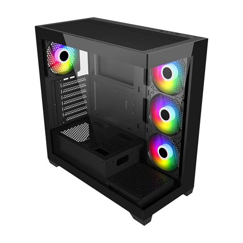 FSP M340 Tempered Glass ATX Mid Tower Gaming Case -Black