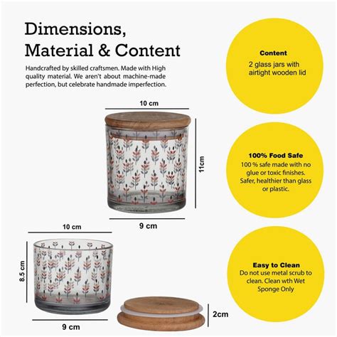 Buy EK DO DHAI Sante Set of 2 Printed Glass Jars from Ek Do Dhai at ...