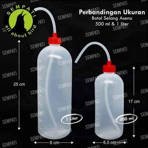 Jual BOTOL SELANG PLASTIK WADAH AIR MINUM BURUNG 500 ML & 1 LITER ...