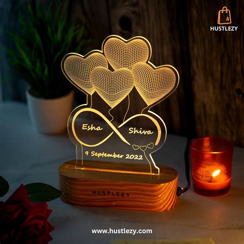 Buy Personalised Acrylic Lamp Online in India - Hustlezy