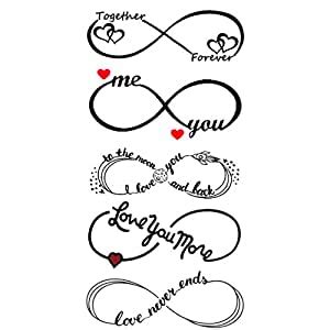 Voorkoms Infinity Love Temporary Body Tattoo Waterproof For Girls Men ...