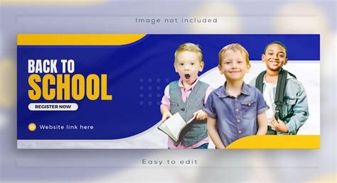 Back to school facebook cover photo web banner kids online education ...