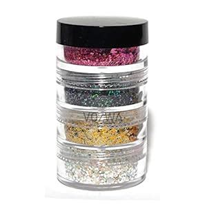 Vozwa 4 in 1 Eyeshadow Chunky and Fine Glitter Mix - (Pink + Black ...