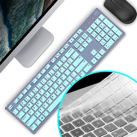Lapogy[2pPack]Silicone Keyboard Cover Skin for Dell Desktop KM636 KB216 ...