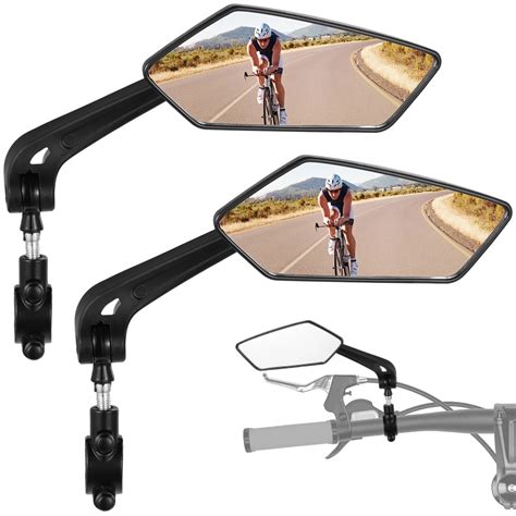 1Pair Handlebar Bike Mirrors, 360-degree Rotatable Rearview Bike Mirror ...