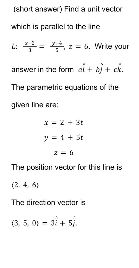 Image result for Unit Vector Parallel to a Line