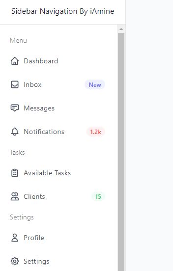 Image result for Tailwind CSS Sidebar Menu