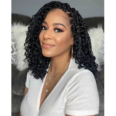 Buy 7 Packs Crochet Box Braids Hair with Curly Ends 12 inch Goddess Box ...