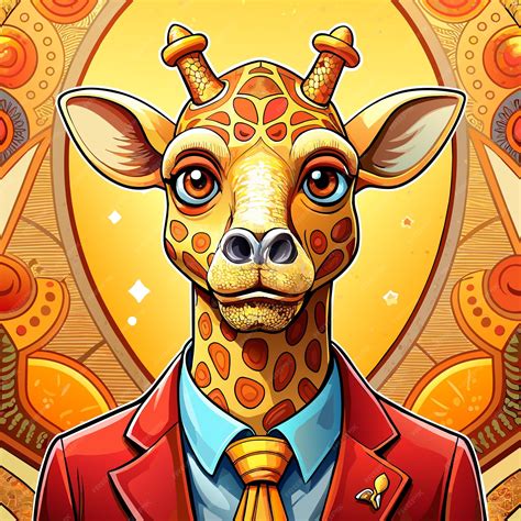 Premium Vector | A giraffe with a tie and a tie that says giraffe