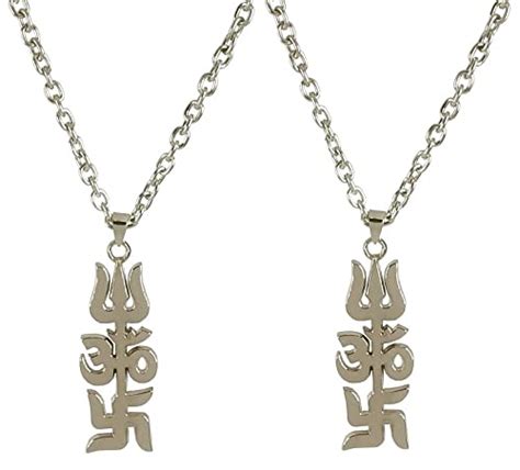 Buy Uniqon (Set Of 2 Pcs) Unisex Metal Silver Plated Mahadev Bolenath ...