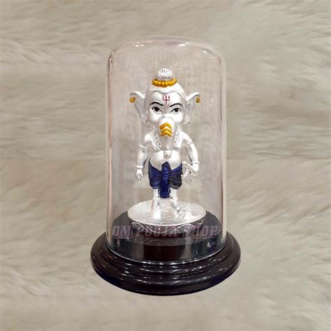 Bal Ganesha Idol in Pure Silver Divine Gift in Air Proof Acrylic Box