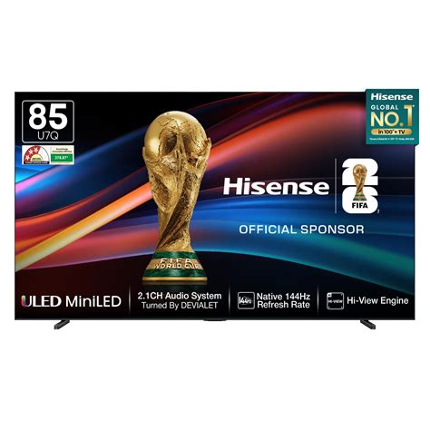 Hisense 215 cm (85 Inches) 4K QLED Mini-LED Smart TV | 1000 NITS peak ...
