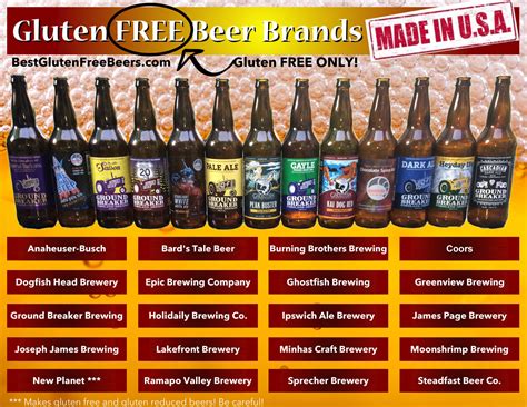 Gluten Free Beer Brands List (USA Edition) Gluten FREE Only!