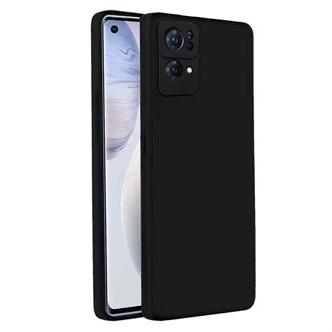 LIRAMARK Silicone Soft Back Cover Case for Oppo Reno 7 Pro 5G (Black ...