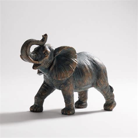 Copper Polyresin Walking Elephant - Large