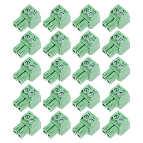 uxcell 20Pcs AC300V 10A 3.81mm Pitch 2P Flat Angle Needle Seat Insert ...