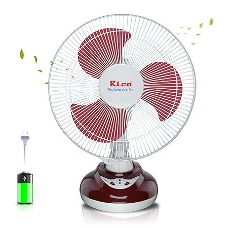 Buy Rico Rechargeable Table Fan with 4500 MAH Built in Battery Power ...