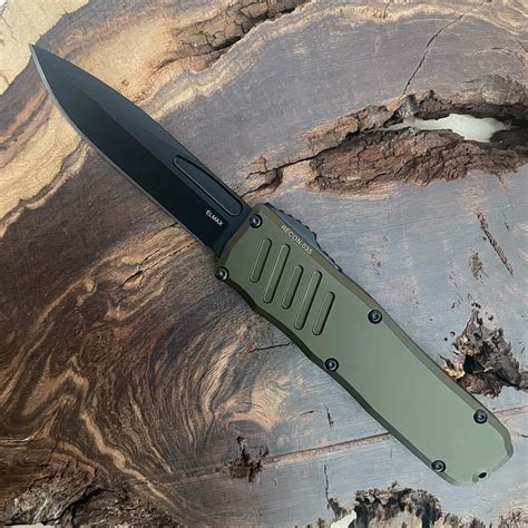 Guardian Tactical RECON-035 S/E OD Green Handle Black Tactical Blade ...