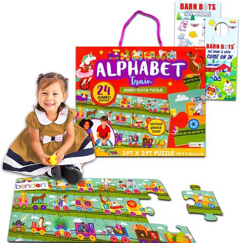 Amazon.com: T.S. Shure Jumbo Alphabet Train ABC Floor Puzzle – Bundle ...