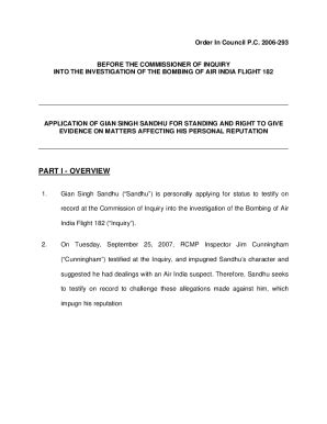 Fillable Online A timeline of the Air India case, from the bombings ...