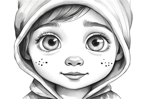 Desenho para colorir de rosto de bebê para impressão e cor | imagem ...