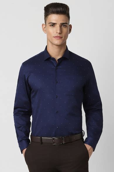 Buy Men Navy Slim Fit Full Sleeves Formal Shirt Online - 39639322 ...