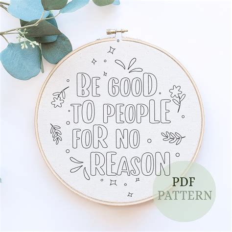 Quote Hand Embroidery, Pdf Pattern, Instant Download, Hand Embroidery ...
