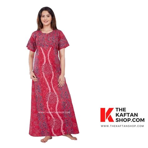 Pink S Design Hand Batik Tie-up Cotton Night Gown – thekaftanshop.com