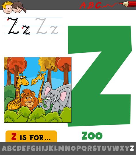 letter Z from alphabet with cartoon zoo animal character 15482138 Vector Art at Vecteezy