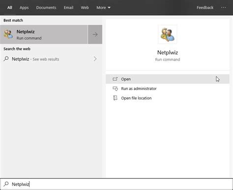 Image result for Netplwiz Command Remove Password