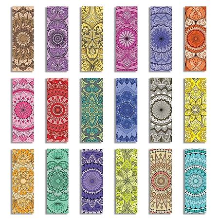 Ambiyaa Set of 18 Handmade Mandala Bookmarks in Monochrome Colors ...