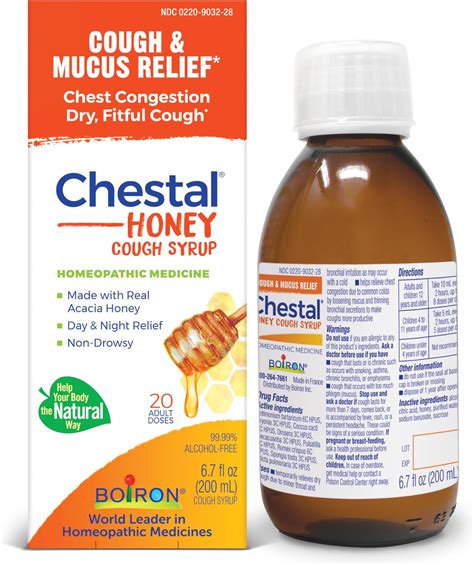 Amazon.com: Boiron Chestal Honey Adult Cold and Cough Syrup for Nasal ...