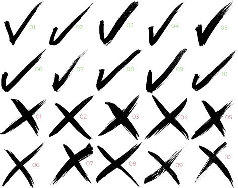 20 Check Mark & Cross Mark Overlays — Teletype