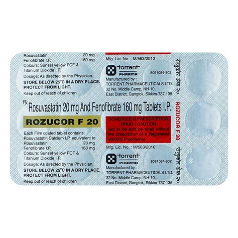 Rozucor F 20 Tablet | Uses, Side Effects, Price | Apollo Pharmacy