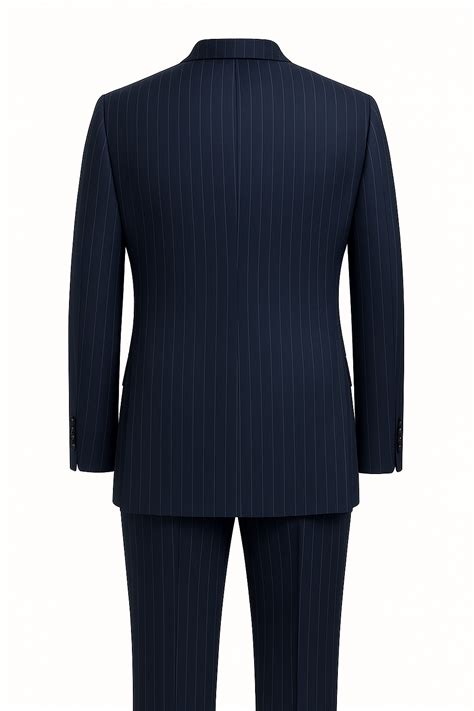 Double-Breasted Navy Pinstripe Suit in South Australian Merino Wool ...