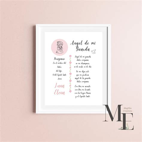 Personalized Angel De Mi Guarda Persignarse Spanish Guardian Angel Kids ...