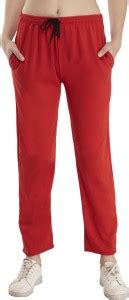 Indistar Solid Women Red Track Pants - Buy Indistar Solid Women Red ...