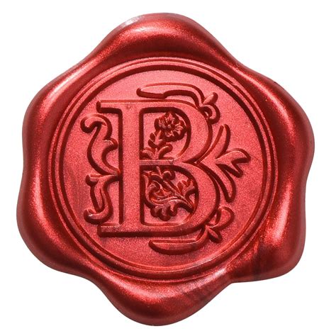 Yoption 50Pcs Initial Alphabet Adhesive Wax Seal Stickers Metallic Red ...