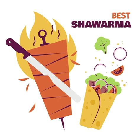Illustration de shawarma design plat | Vecteur Gratuite