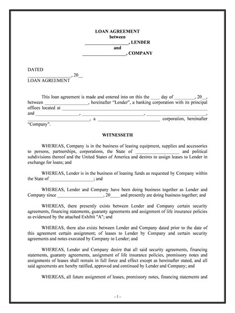 Fillable Online loan agreement form Fax Email Print - pdfFiller
