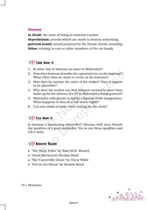 Iswaran The Storyteller - NCERT Book of Class 9 English Moments