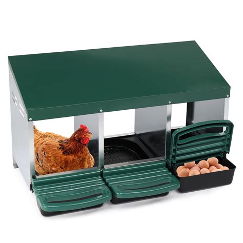 3 Compartment Roll Out Chicken Nesting Box with Plastic Basket, Egg ...